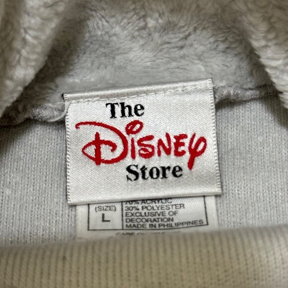 VTG Disney Eeyore Fleece Sweatshirt Women's Large Gray Mock Neck Embroidered 90s - Picture 2 of 12